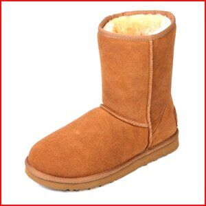 Genuine Suede Snow Boots Waterproof Winter Boots Faux Fur Lined